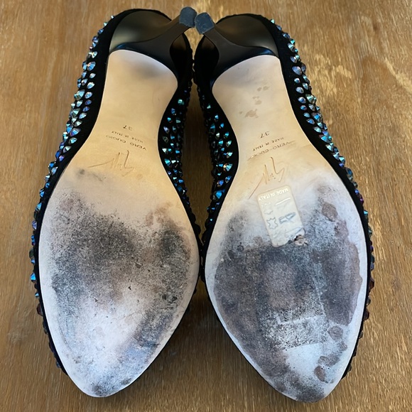 Giuseppe Zanotti Strass Peep-Toe Heels - Size 37 - Picture 6 of 10